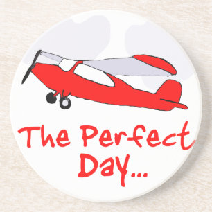 pilot flyling red aeroplane coaster