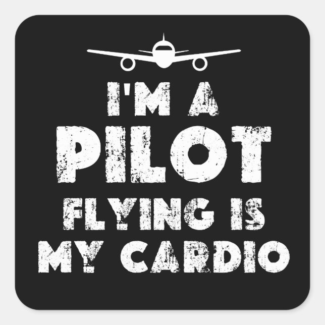 Pilot Funny Square Sticker (Front)