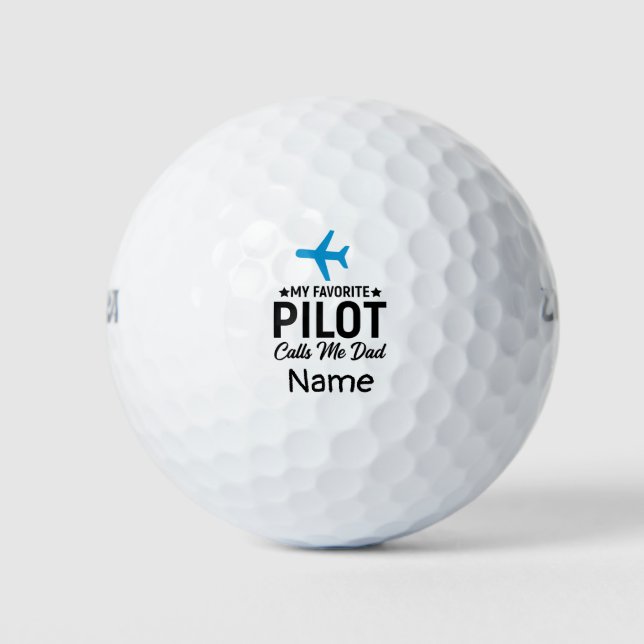 Pilot golfer My favourite golfer call me dad Golf Balls (Front)