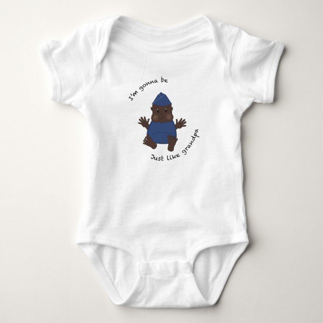 Pilot grandpa baby bodysuit (Front)