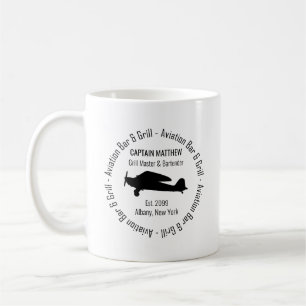 Pilot Grill Master Bartender Aviation Bar & Grill Coffee Mug