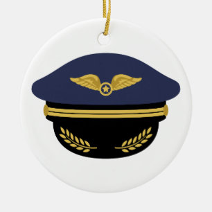 Pilot Hat Ceramic Tree Decoration