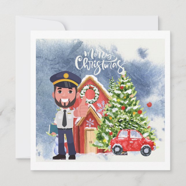 Pilot Holiday Flight Home: Pilot's Christmas Scene Card (Front)