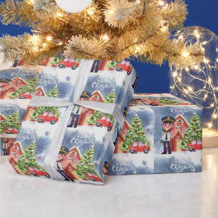 Pilot Holiday Flight Home: Pilot's Christmas Scene Wrapping Paper