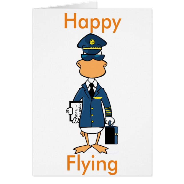 Pilot Humour Happy Flying Cartoon Card (Front)