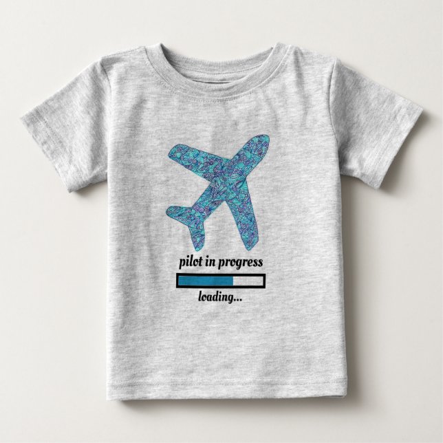 "Pilot In Progress" Aeroplane Baby T-Shirt (Front)