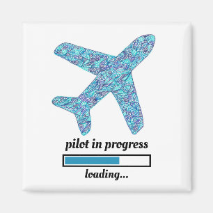 "Pilot In Progress" Aeroplane Magnet