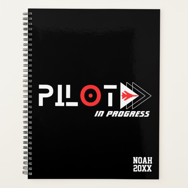 Pilot In Progress & Aeroplane, Simple Modern,Custo Planner (Front)