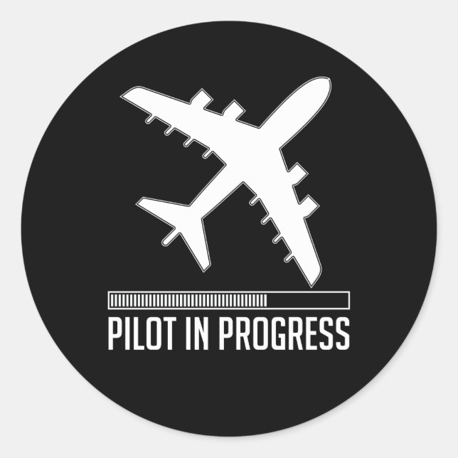 Pilot In Progress Classic Round Sticker (Front)