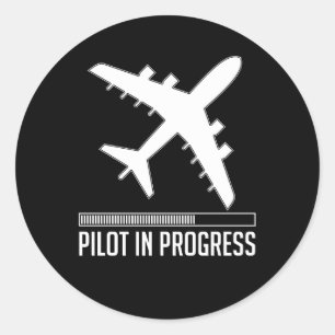 Pilot In Progress Classic Round Sticker