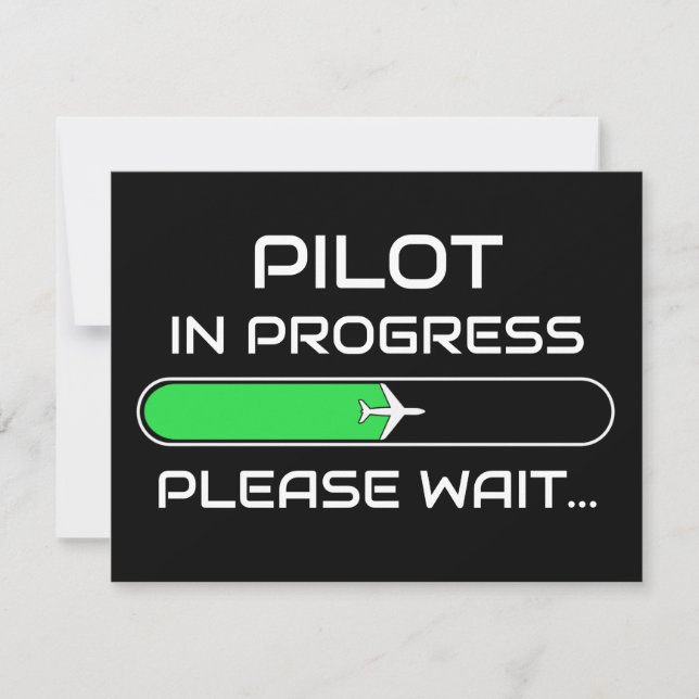 PIlot in Progress Funny Aviation Flight School RSVP Card (Front)