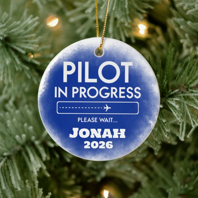 Pilot In Progress Graduation  Ceramic Tree Decoration (Tree)