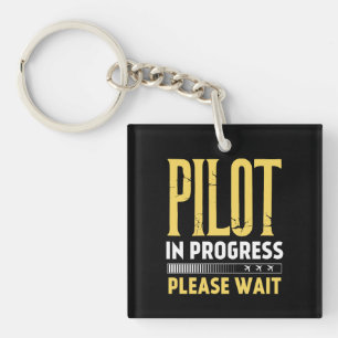 Pilot in Progress – Loading Bar Aviation Design Key Ring