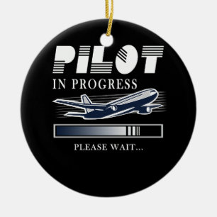 Pilot In Progress Please Wait Future Pilot Aviatio Ceramic Tree Decoration