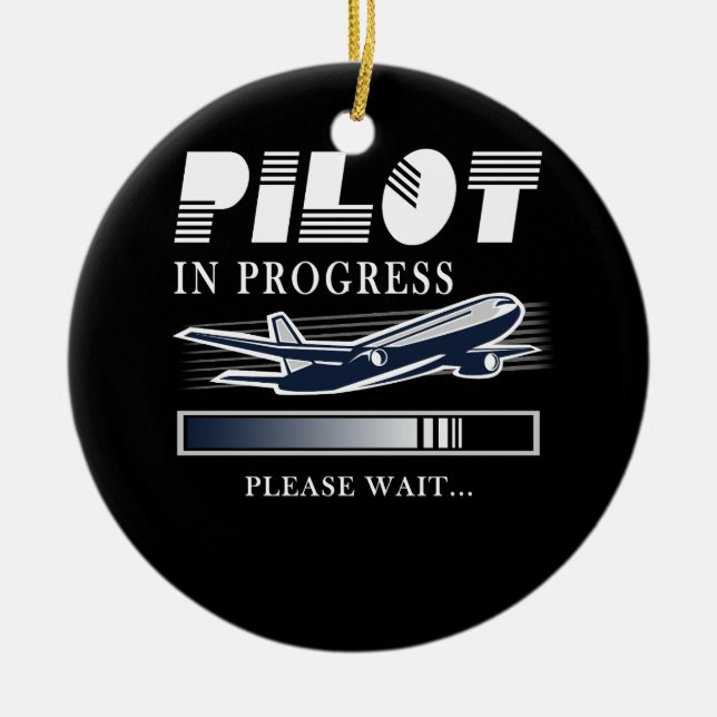 Pilot In Progress Please Wait Future Pilot Aviatio Ceramic Tree Decoration (Front)