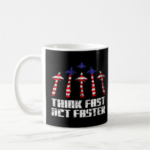 Pilot Jet Fighter Plane Aviation American Flag Coffee Mug