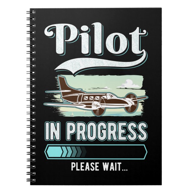Pilot Loading Funny Aeroplane Pilot Notebook (Front)