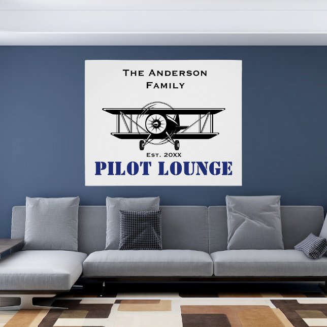 Pilot Lounge Family Name Aviation Home Decor (Creator Uploaded)