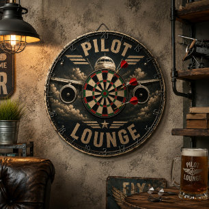 Pilot Lounge Welcome Vintage Biplane Dartboard