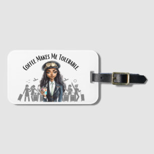 Pilot Luggage Tag (need coffee, coffee first)