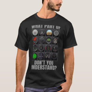Pilot Men Women Aviation Airline Pilot Instruments T-Shirt