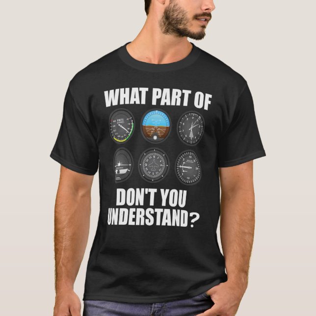 Pilot Men Women Aviation Airline Pilot Instruments T-Shirt (Front)