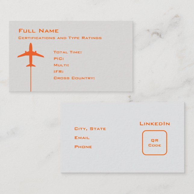 Pilot Micro Resume Business Card (Front/Back)