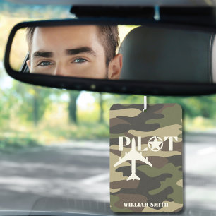 Pilot Military Aeroplane Camouflage Custom Photo Car Air Freshener
