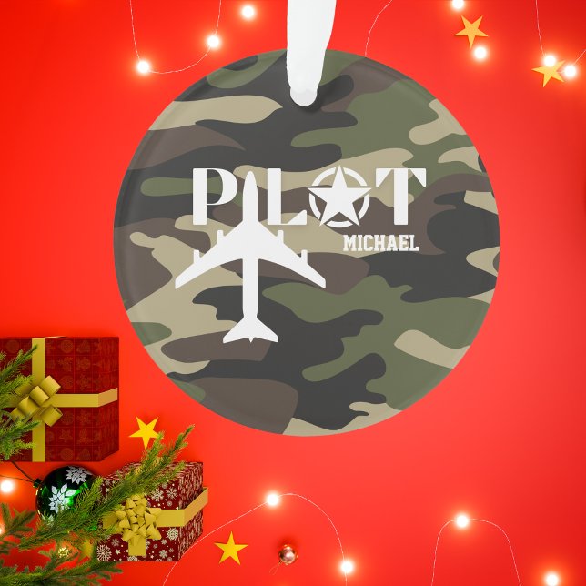 Pilot & Military aeroplane, Camouflage, Minimalist Ornament (Creator Uploaded)