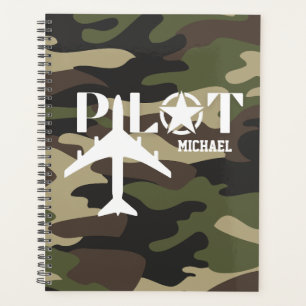 Pilot & Military aeroplane, Camouflage, Minimalist Planner