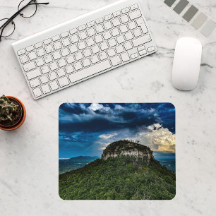 Pilot Mountain NC State Park after storm rainbow Mouse Mat