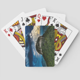 Pilot Mountain NC State Park   after storm rainbow Playing Cards