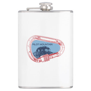 Pilot Mountain North Carolina Climbing Carabiner Hip Flask