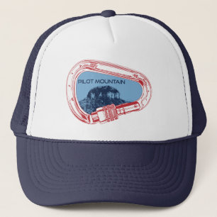 Pilot Mountain North Carolina Climbing Carabiner Trucker Hat