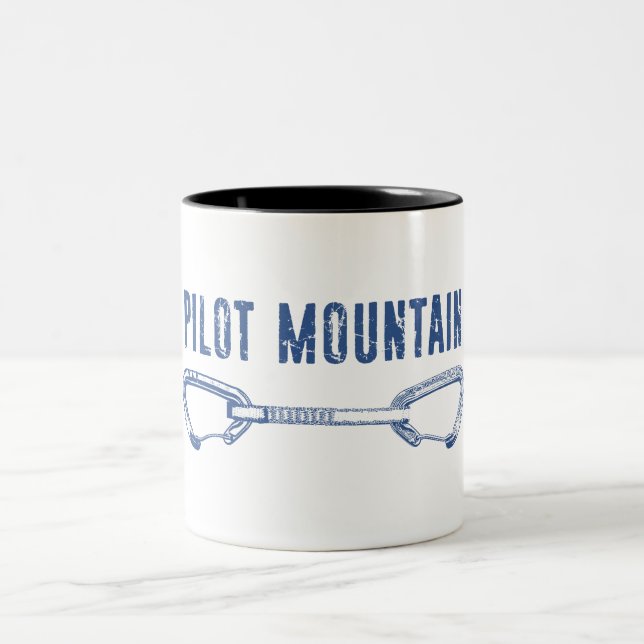 Pilot Mountain North Carolina Climbing Quickdraw Two-Tone Coffee Mug (Center)