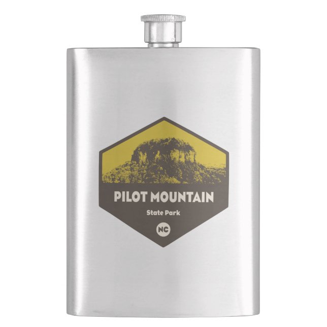 Pilot Mountain State Park North Carolina Hip Flask (Front)