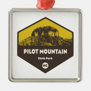 Pilot Mountain State Park North Carolina Metal Tree Decoration
