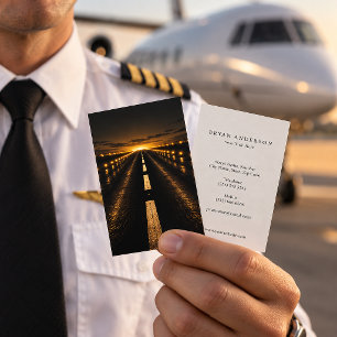 Pilot Night Runway Business Card