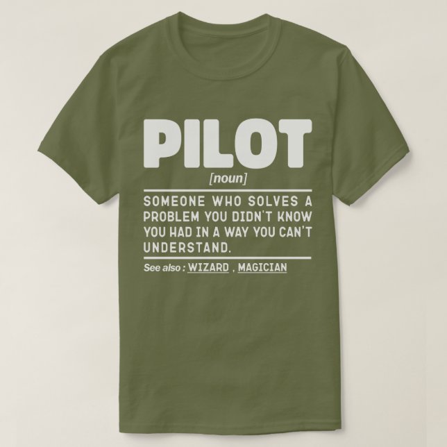 Pilot Noun Flying Instructor Aviation Crew Funny T-Shirt (Design Front)
