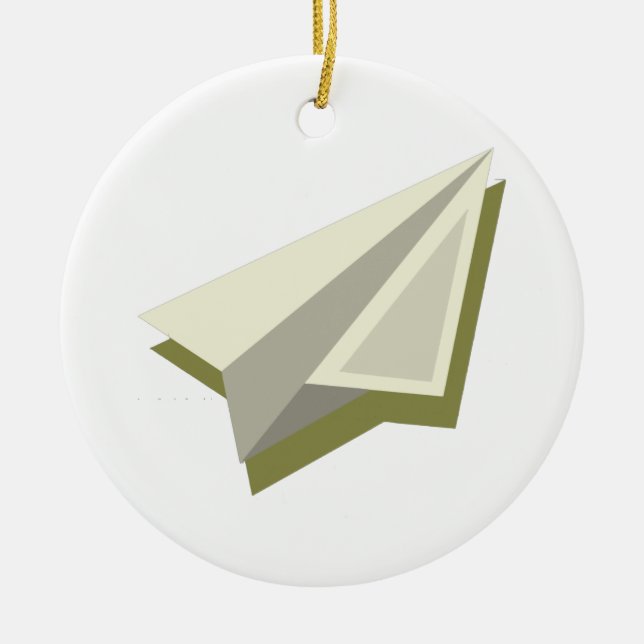 Pilot Paper Plane Design  Ceramic Tree Decoration (Front)