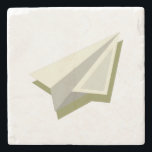 Pilot Paper Plane Design  Stone Coaster<br><div class="desc">Pilot Paper Plane Design</div>