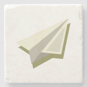 Pilot Paper Plane Design  Stone Coaster