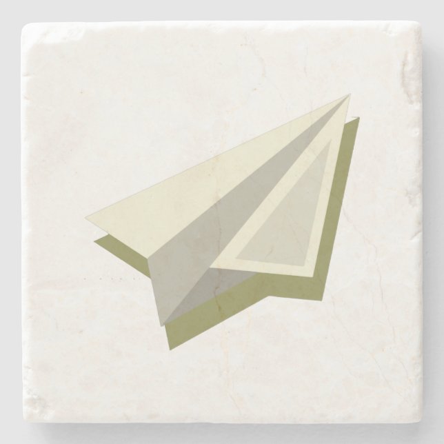 Pilot Paper Plane Design  Stone Coaster (Front)