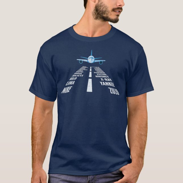 Pilot Phonetic Alphabet Pilot Airplane T-Shirt (Front)