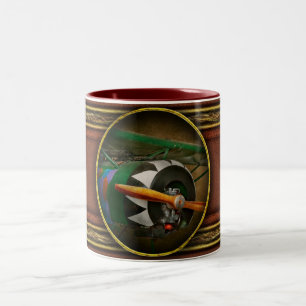 Pilot - Plane - German WW1 Fighter - Fokker D VIII Two-Tone Coffee Mug