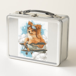 Pilot Pomeranian � Flying Ace Dog Metal Lunch Box
