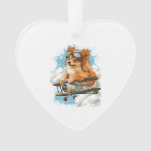 Pilot Pomeranian � Flying Ace Dog Ornament