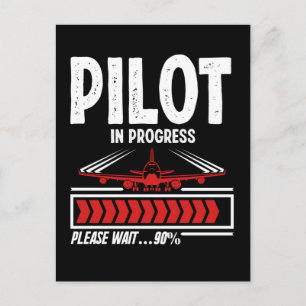 Pilot progress Aeroplane Funny Pilot Loading Postcard
