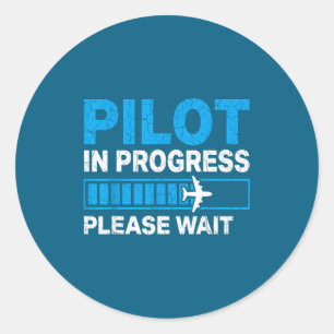 Pilot Progress Student Pilot Aviation Classic Round Sticker