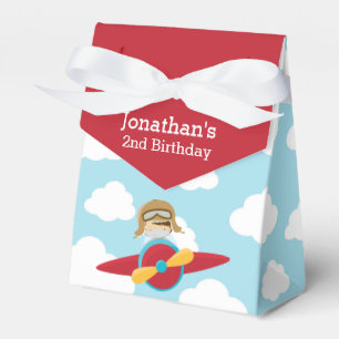 Pilot Red Aeroplane Favour Box (Cute Cloud)